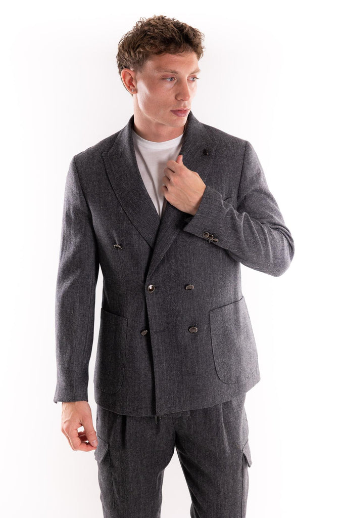 Giacca il Gobbo misto lana antracite OF1F2W5G014 ANTRACITE OUTFIT 