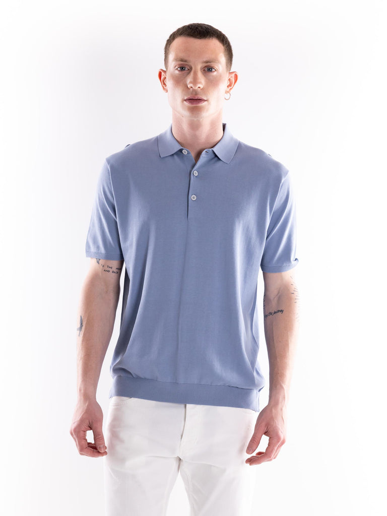 Maglia polo uomo Nito in filo azzurro acqua NITO 730ACQUA PEOPLE OF SHIBUYA 