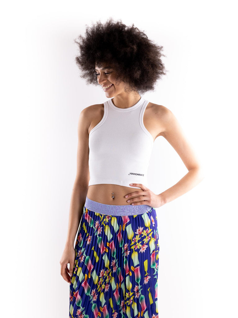 Crop top scollo americana bianco HMABW01625 PTTA0006BI01 HINNOMINATE 