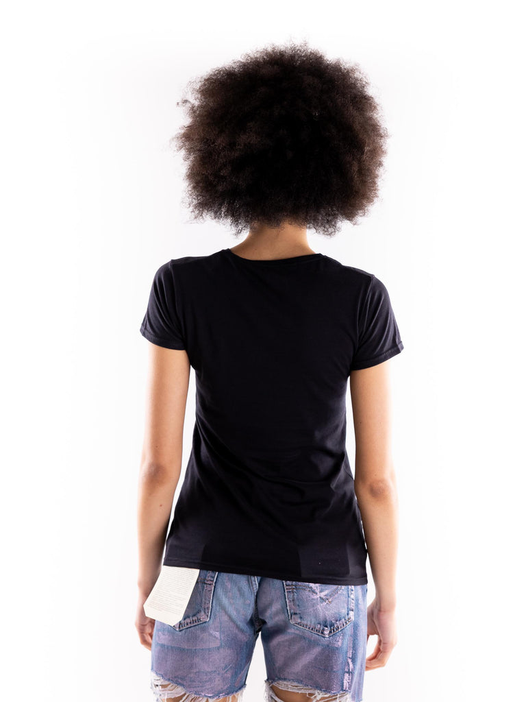 T-shirt donna queen nera ICON/WOMAN QUEENBIANCO BASTILLE 