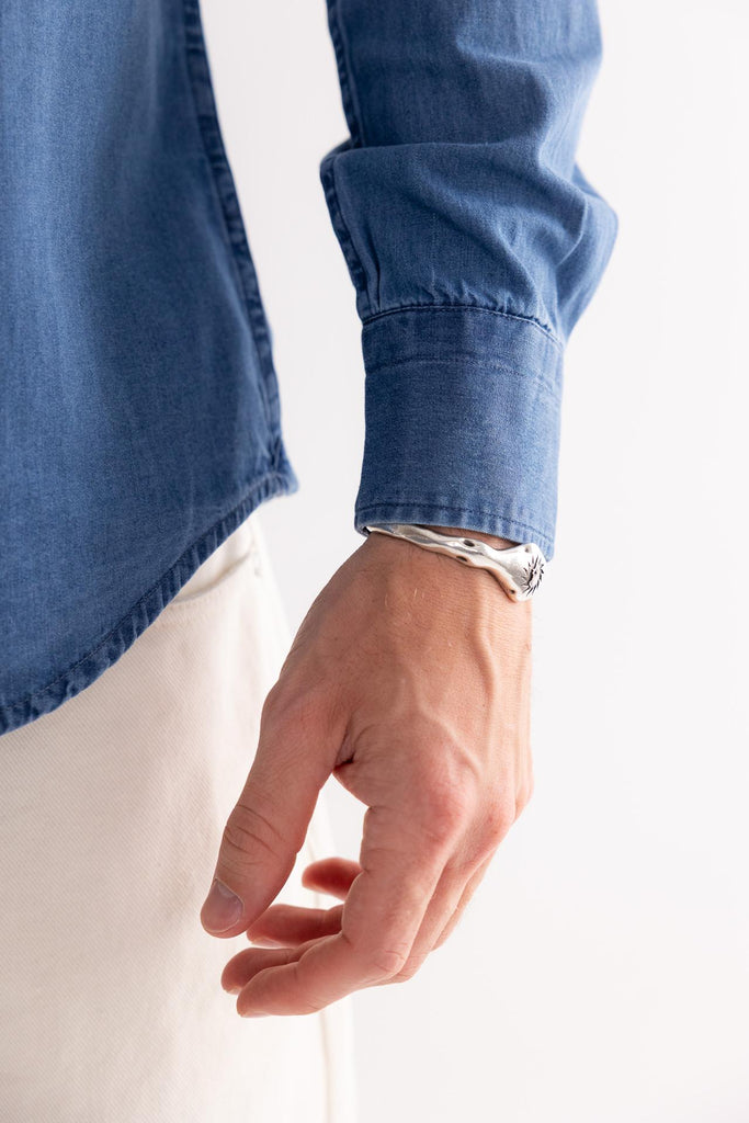 Camicia in denim azzurra OF1F2W5C004 AZZURRO OUTFIT 