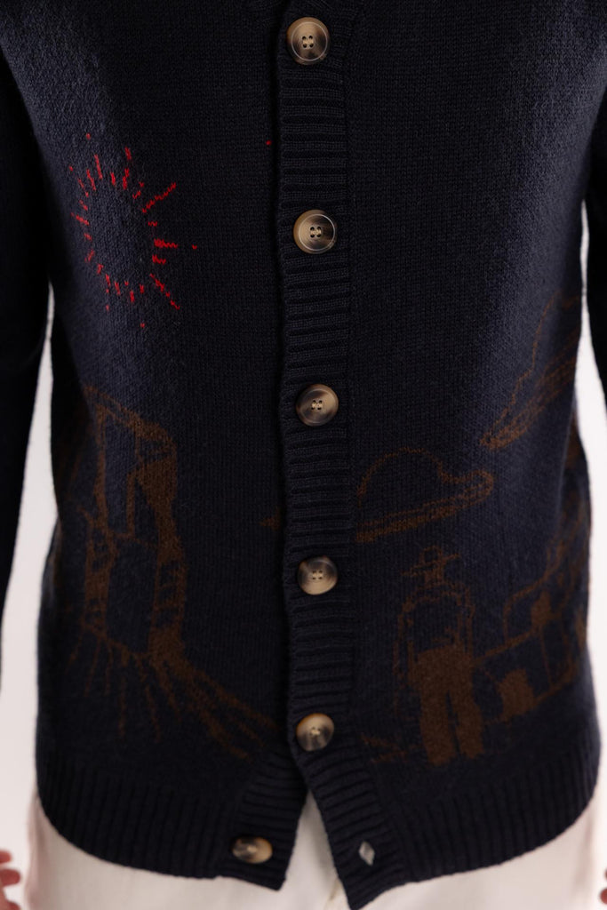 Maglia cardigan Cowbo blu TOCOM VRS COWBOBLU TOOCO 
