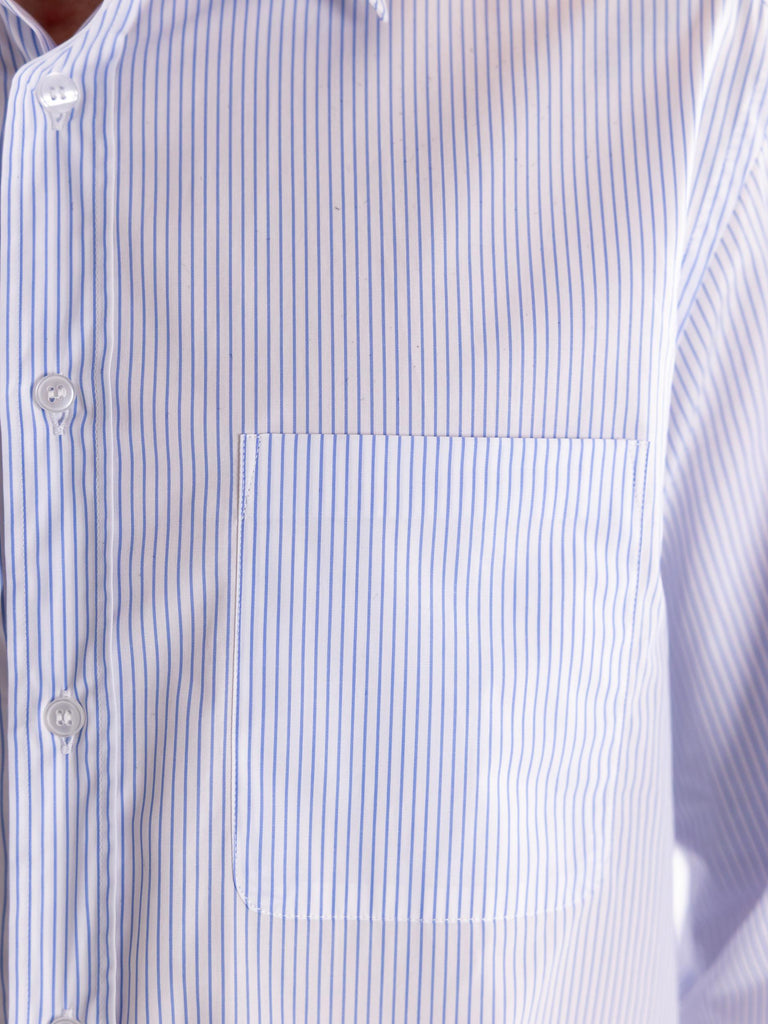 Camicia uomo over a righe bianco-azzurro S5U606 BIANCO/AZZURRO THE EDITOR 
