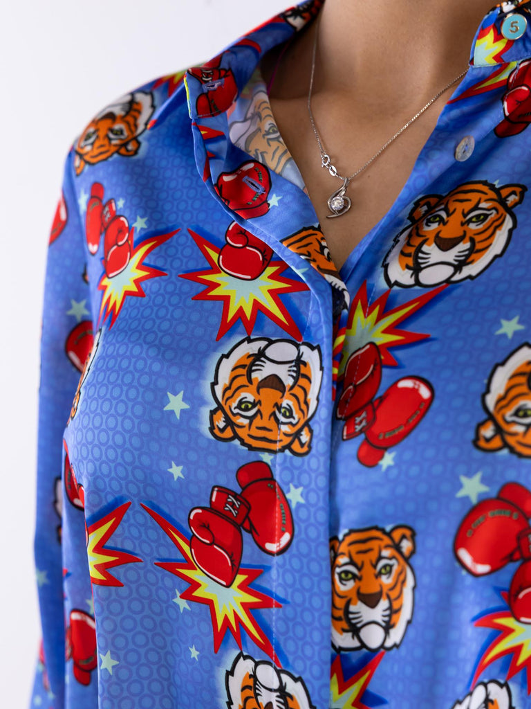 Camicia Spoon fantasia Tiger blu SPOON 25BLUETTE IL THE' DELLE 5 