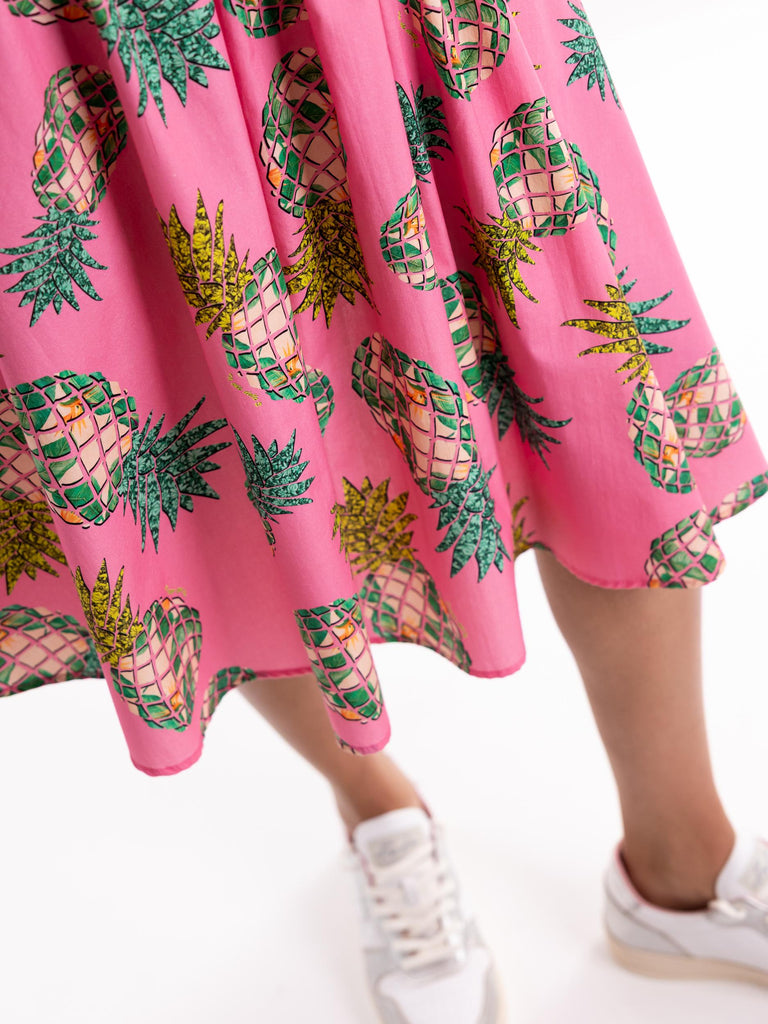 Gonna in cotone con stampa ananas pink ANDJ 13ROSA IL THE' DELLE 5 