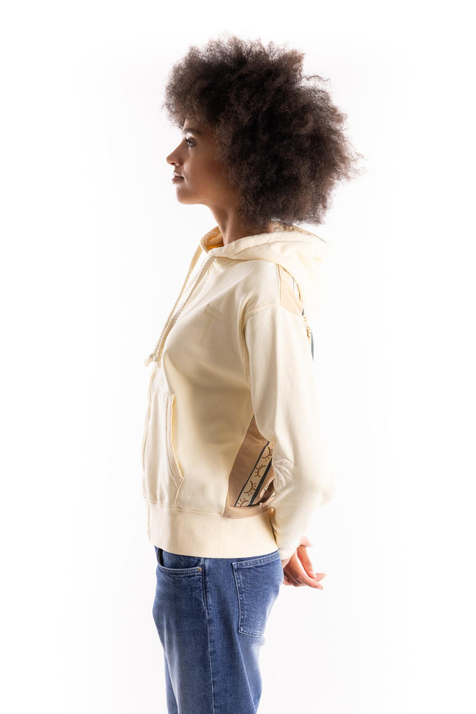 Felpa full zip con cappuccio crema TOCOW HFZ HOODIECREMA TOOCO 