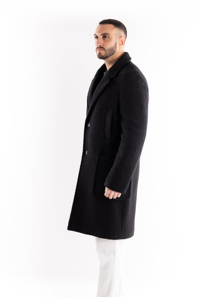 Capotto in lana nero N051 NERO PAOLO PECORA 