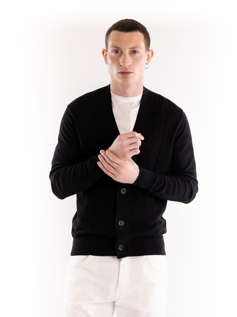 Cardigan uomo nero A043 F3009000 PAOLO PECORA 