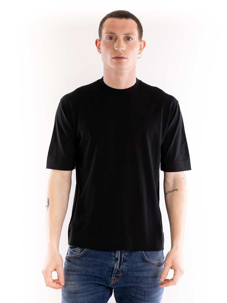 T-shirt over uomo girocollo in filo nera A012 F1009000 PAOLO PECORA 