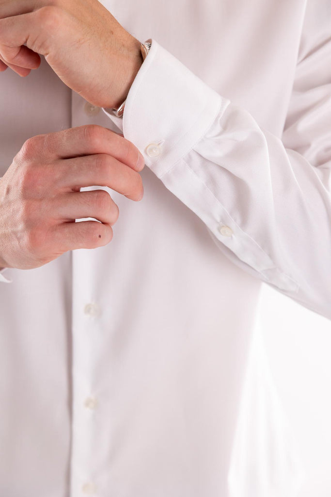 Camicia travel collo francese in oxford bianco 91831 001BIANCA XACUS 
