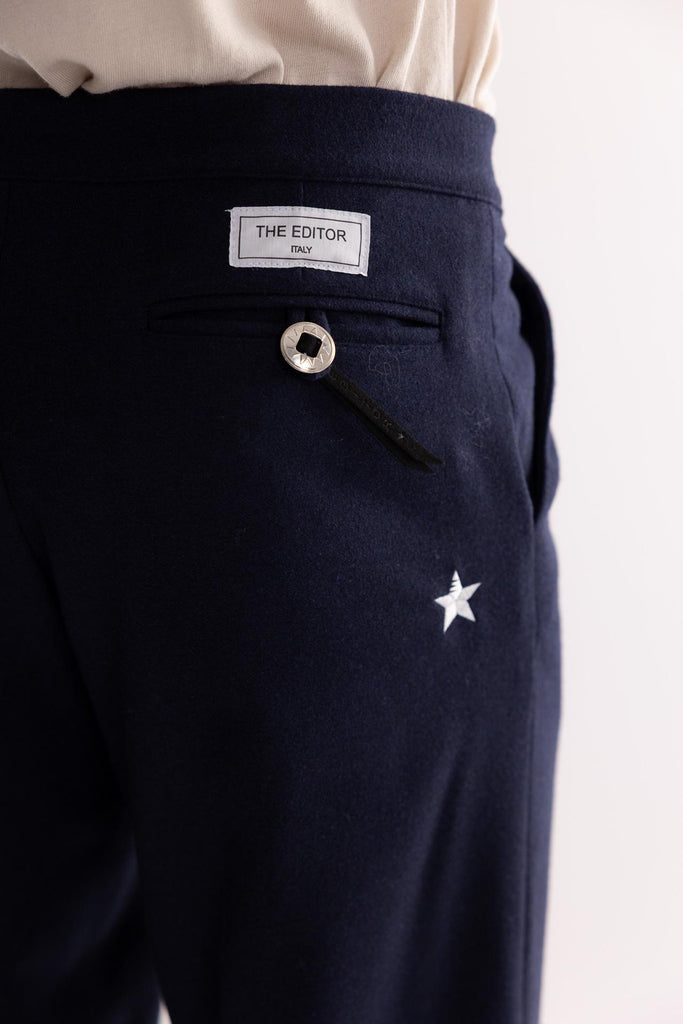 Pantaloni uomo in lana blu A2U105 BLU THE EDITOR 
