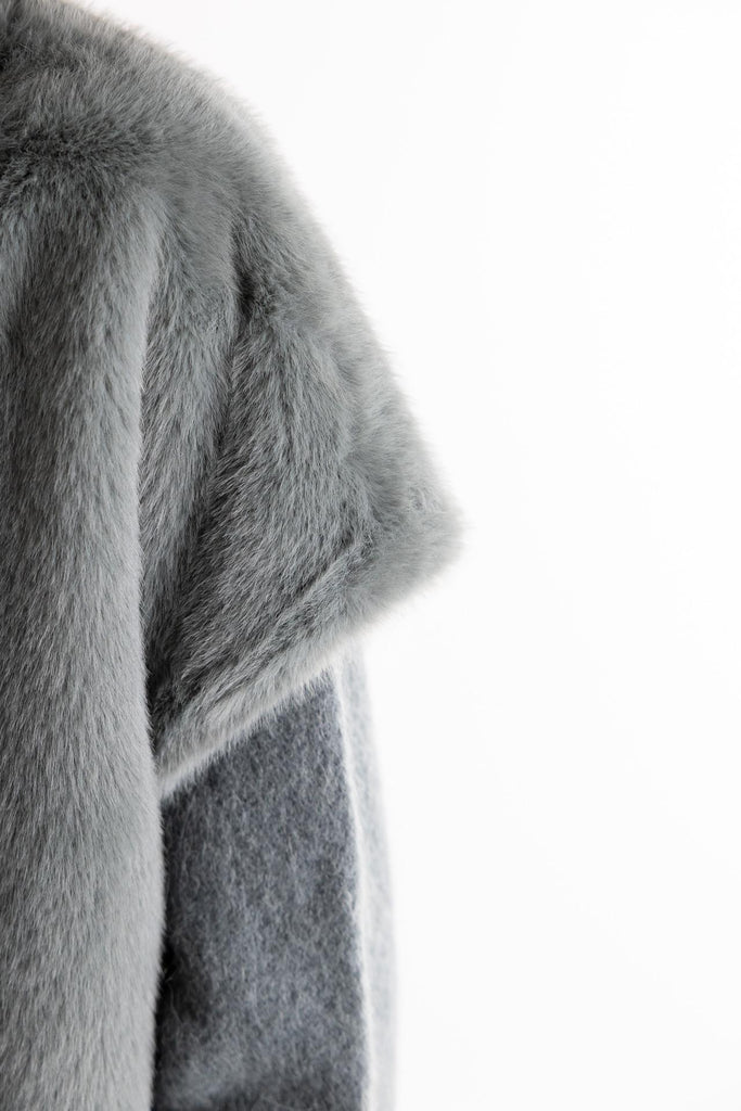 Gilet in eco-pelliccia color avio NEFA AVIO H2O 