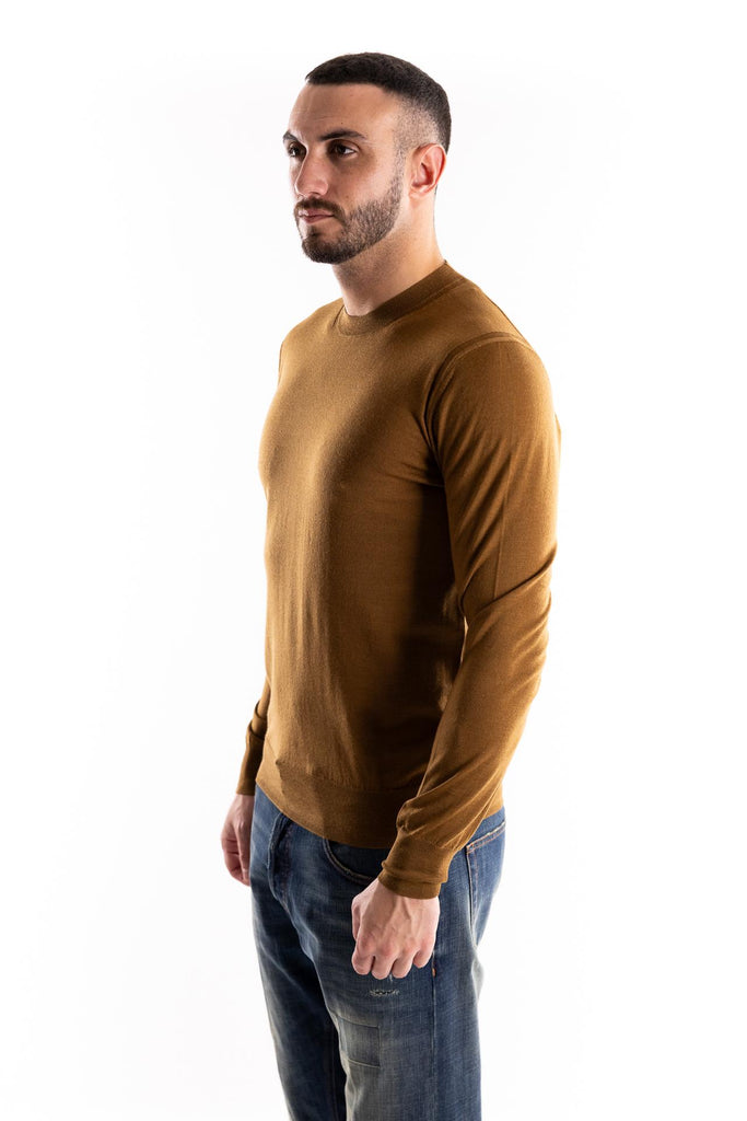 Maglia girocollo in lana finezza 16 bruciato A001 BRUCIATO PAOLO PECORA 