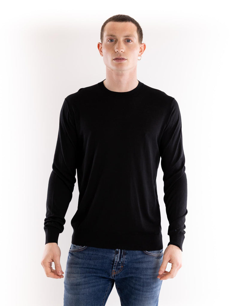 Maglia uomo girocollo seta nero A002 F2009000 PAOLO PECORA 