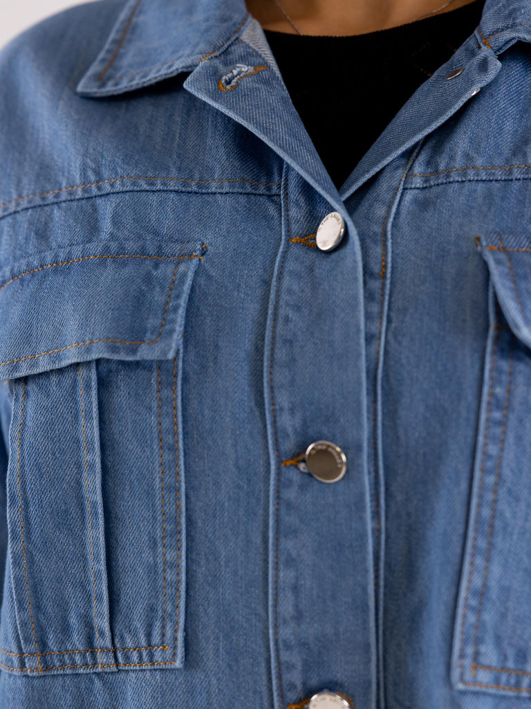 Giacca camicia donna Pixie in denim blu PIXIE UNICABLU IL THE' DELLE 5 