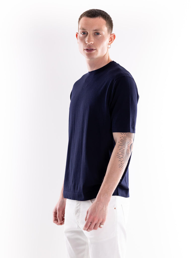 Maglia girocollo uomo Aka in filo blu AKA 790BLU PEOPLE OF SHIBUYA 