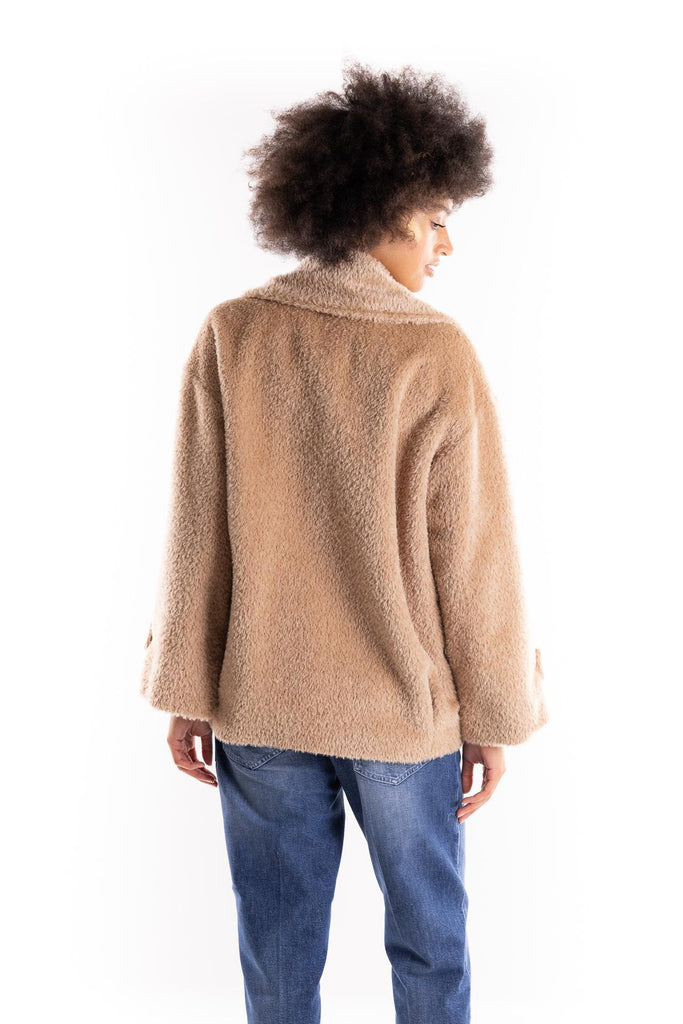 Caban corto Emilia in alpaca beige 2523086091200 001BEIGE MARELLA 