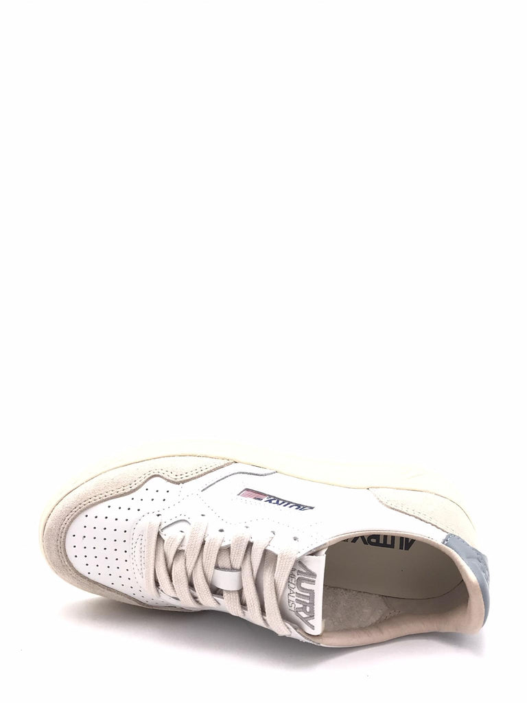 Sneakers medalist low woman in pelle e suede bianca-azzurra AULW-LS79 BIANCA-AZZURRA AUTRY 