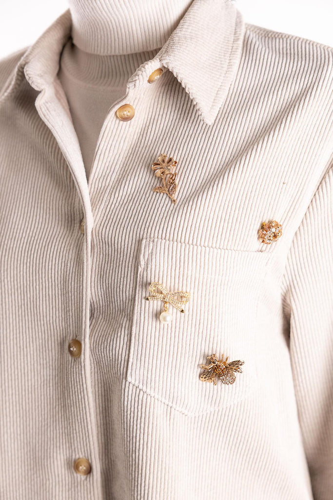Camicia over Ledifa in velluto latte LEDIFA LATTE H2O 