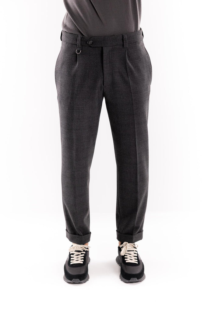 Pantalone in tessuto con quadro fondo grigio B063 3086GRIGIO PAOLO PECORA 