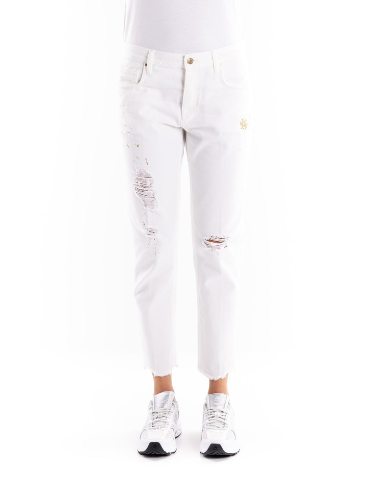 Jeans donna Marika boyfriend bianco W2S4027 DTFTSUBIANCO DON THE FULLER 