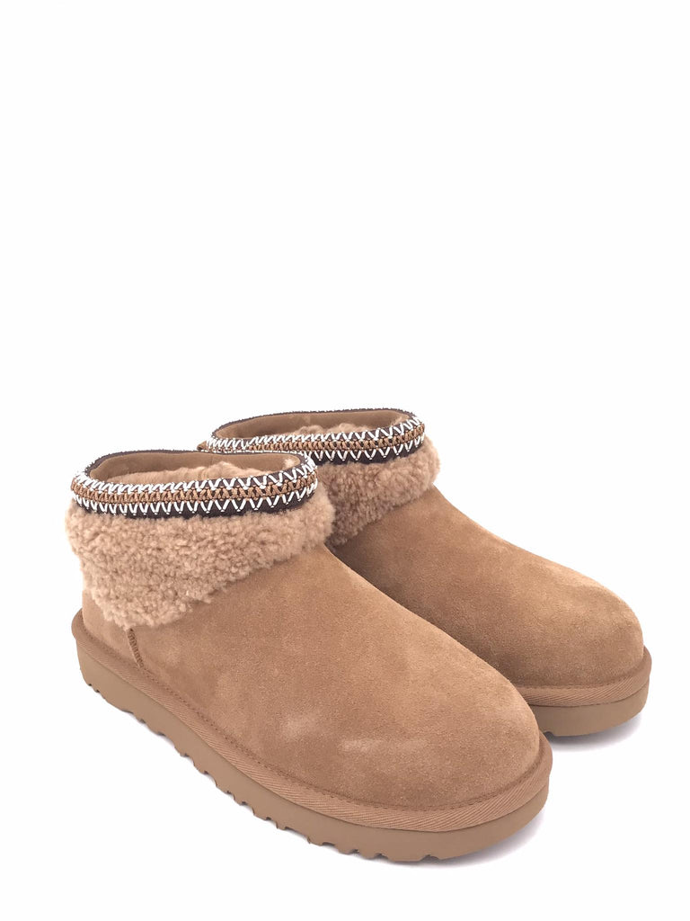 Boot classic ultra mini maxy curly chestnut 1158263 CUOIO UGG 