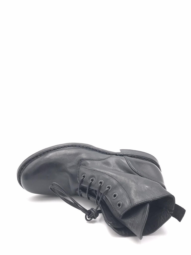 Scarponcino allacciato in pelle nera 54401B NERO MOMA 