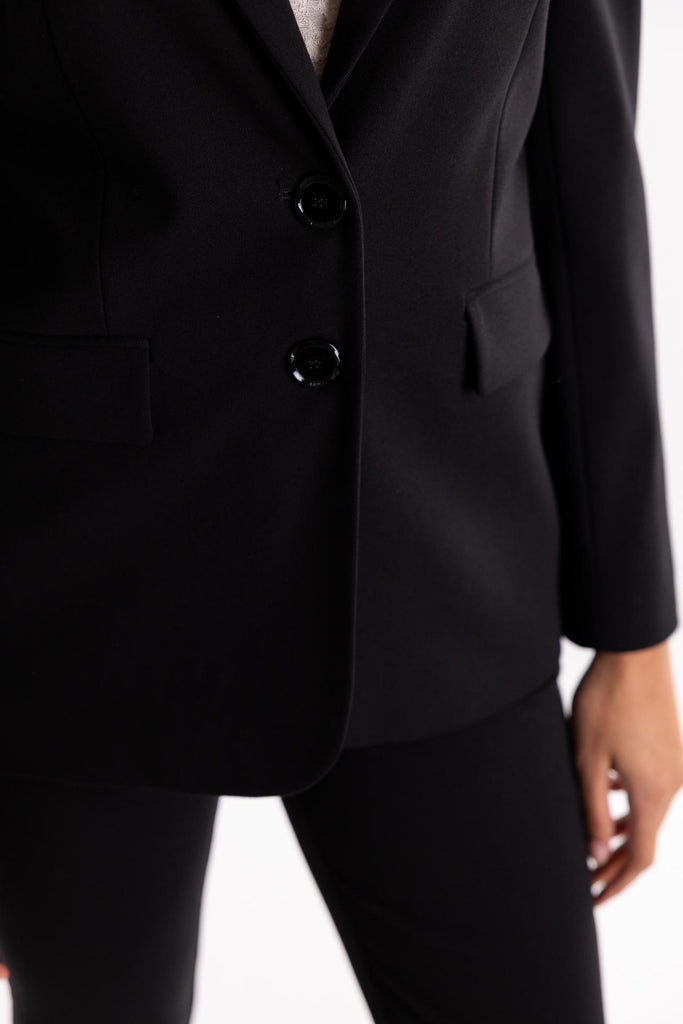 Giacca Ruota in punto stoffa nero con spalline costruite 104181 A2QJNERO PINKO 