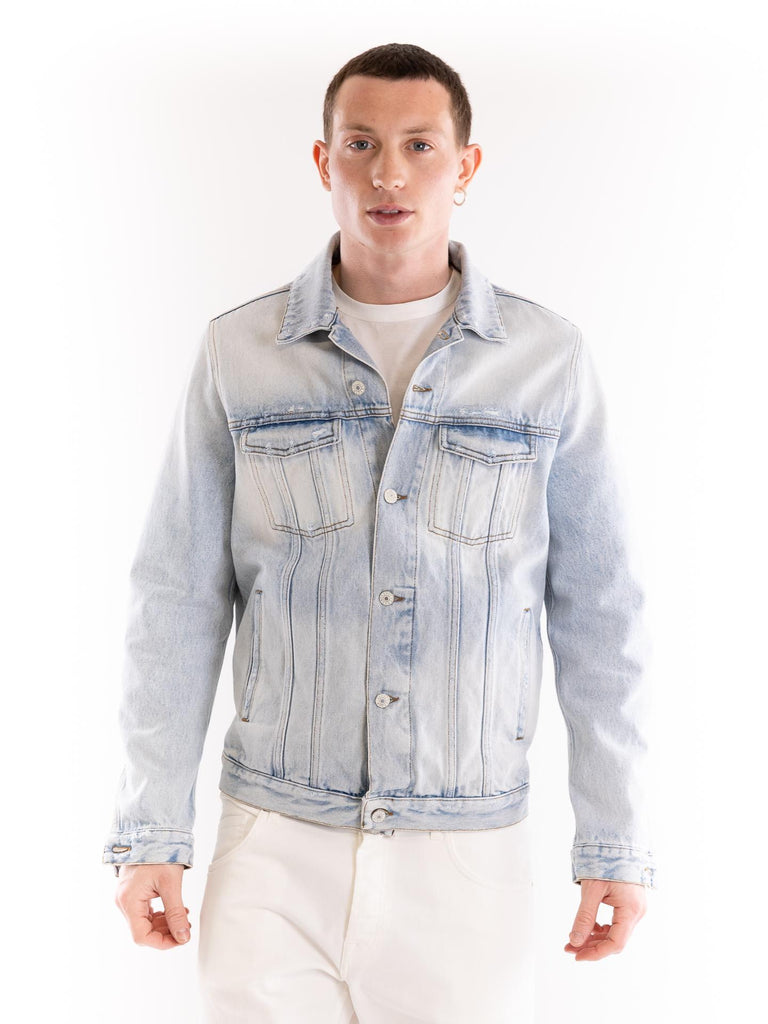 Giubbetto uomo in denim blu chiaro LIONE BLU DON THE FULLER 