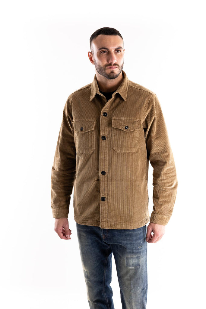 Camicia over in velluto cammello FW250164 CAMMELLO IN THE BOX 