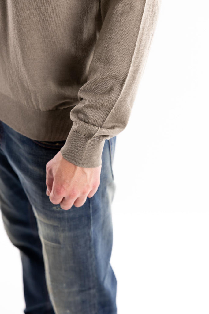 Maglia polo con zip finezza 16 color tortora A002 TORTORA PAOLO PECORA 