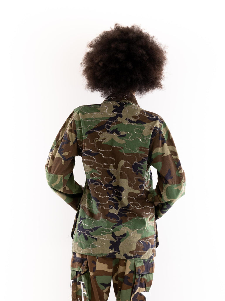 Giacca militare donna limited edition camouflage  fake BUS25901 CAMOUFLAGE BRAND UNIQUE 