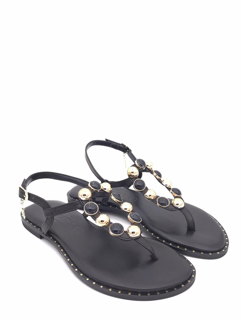 Sandalo infradito nero con pietre 62040 NERO CARYATIS 