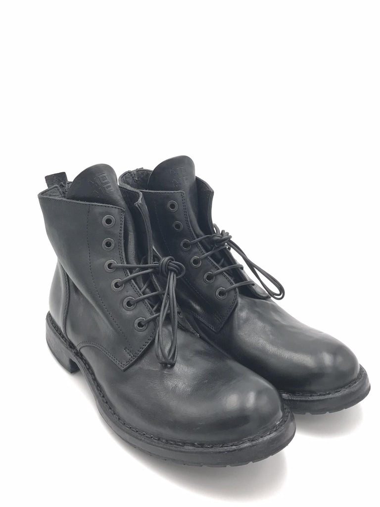 Scarponcino allacciato in pelle nera 54401B NERO MOMA 