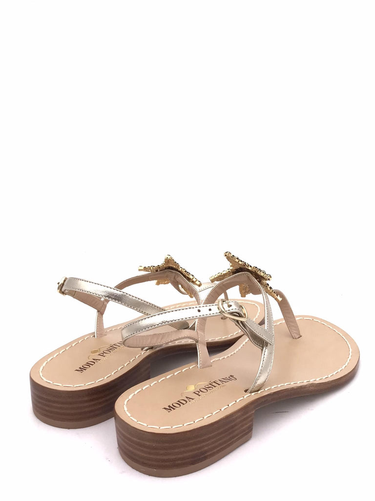 Sandalo infradito platino con stella strass ST03 PLATINO MODA POSITANO 