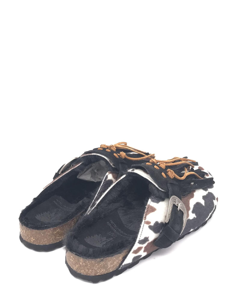 Ciabatta Sabot cow in cavallino marrone-nero SABOT COWMARRONE-NERO TAJI 