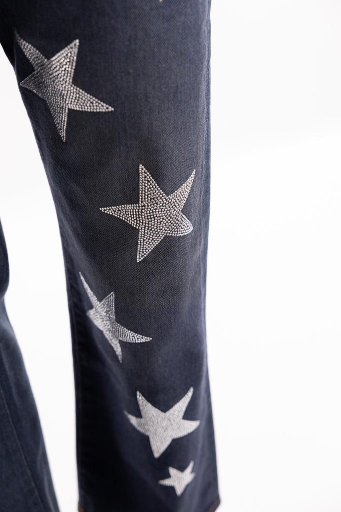 Jeans modello Loose con stelle strass 32FW25 BLU SCURO ROSSANO PERINI 