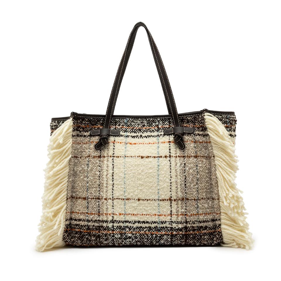 Borsa Marcella in lana tartan moro BS12100 HUGTESTA DI MORO GIANNI CHIARINI 