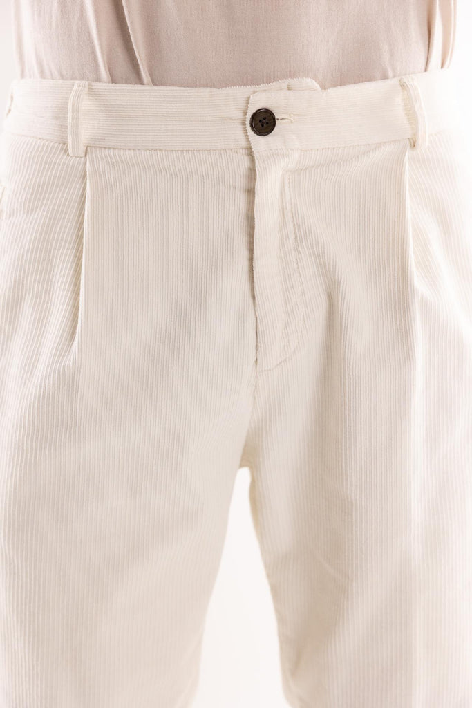Pantalone work in velluto bianco OF1F2W5P011 BIANCA OUTFIT 