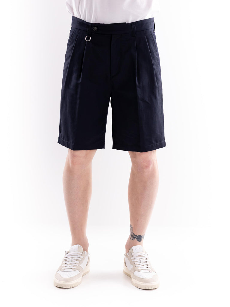 Bermuda uomo misto lino blu D011 BLU PAOLO PECORA 