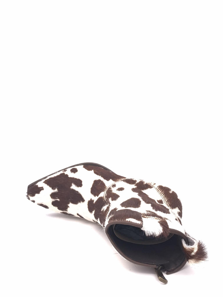 Texano basso in cavallino muccato marrone e bianco DX380 MARRONE-BIANCO METISSE 