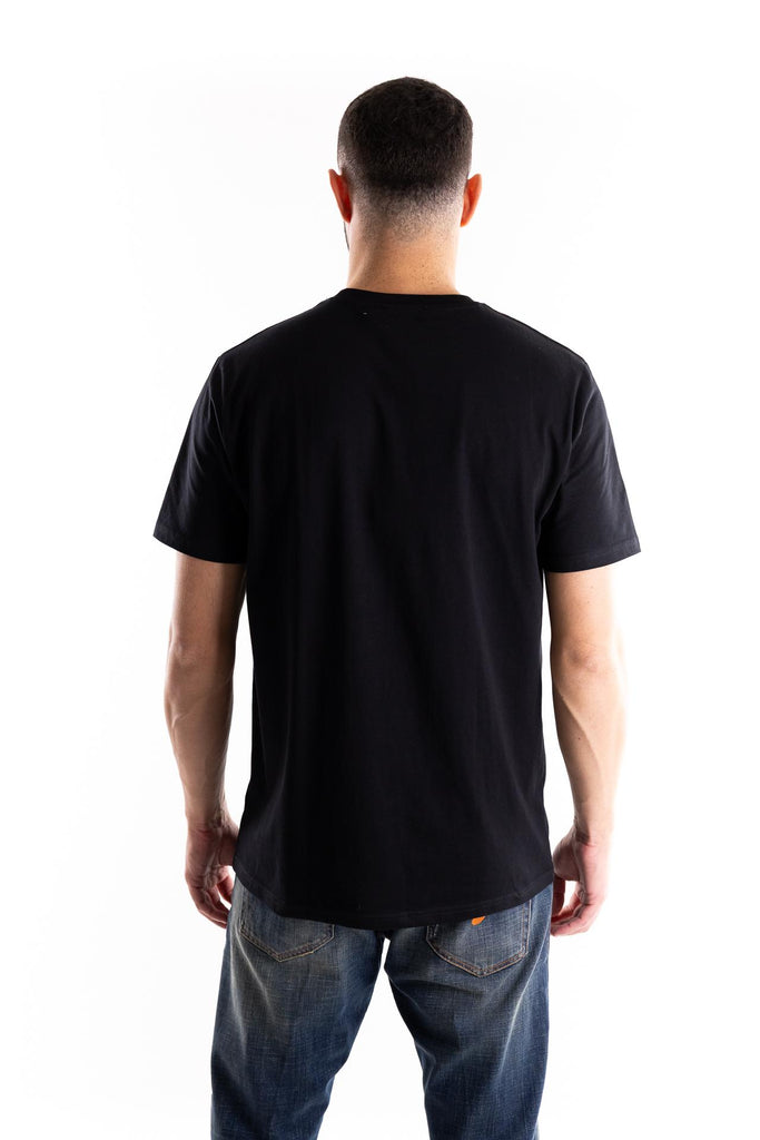 T-shirt in cotone nero con stampa wolf G MAN/SUPERICON WOLF GNERO BASTILLE 