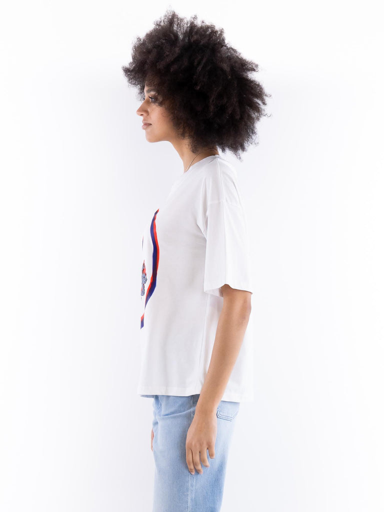 T-shirt donna smile bianca BUS25504 155 BRAND UNIQUE 