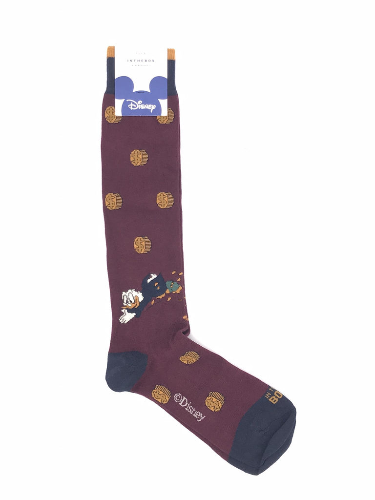 Calzini lunghi zio paperone dollar bordò FW240025 BORDEAU IN THE BOX 