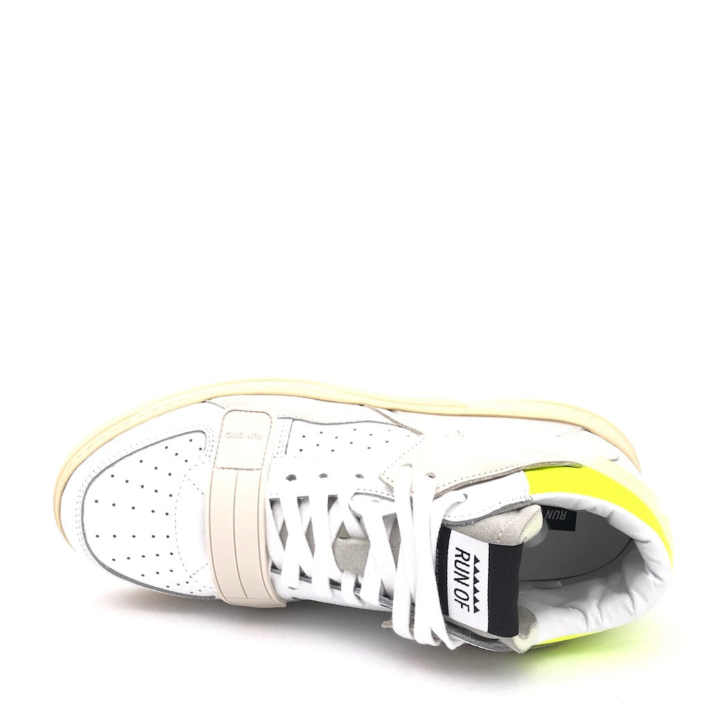 Sneakers Mid combi bianco-fluo giallo