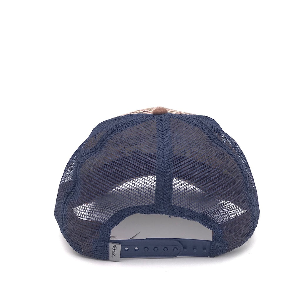 Cappellino Bad boy quadri cammello-blu