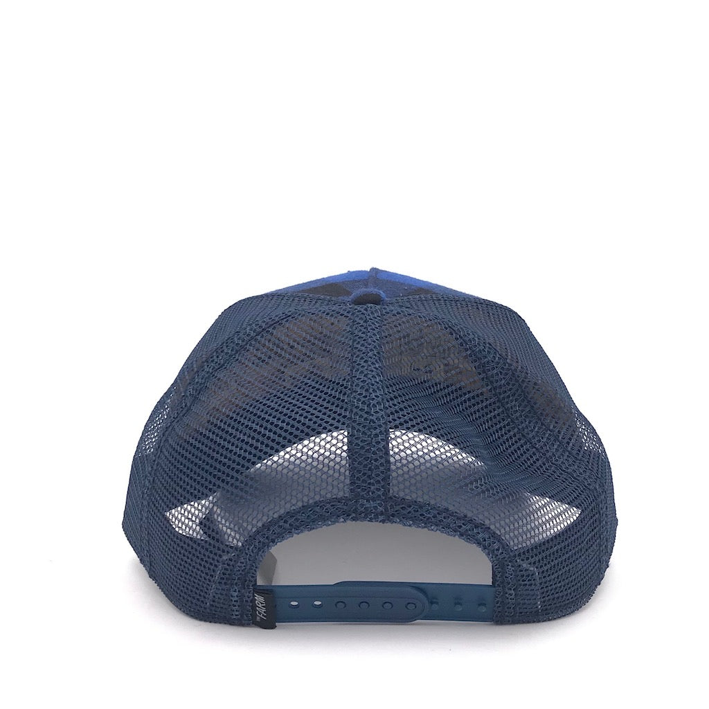 Cappellino Long wolf check blu