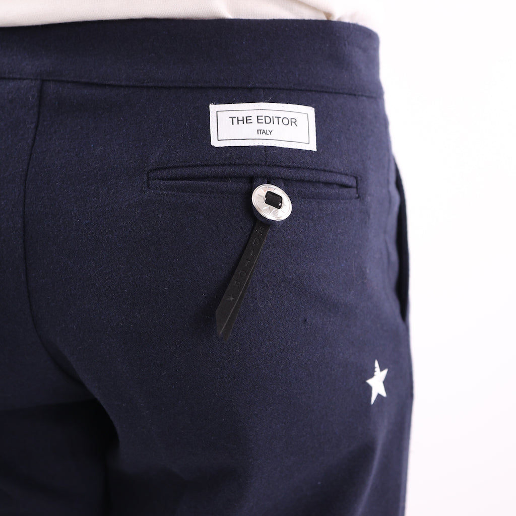 Pantalone lana blu