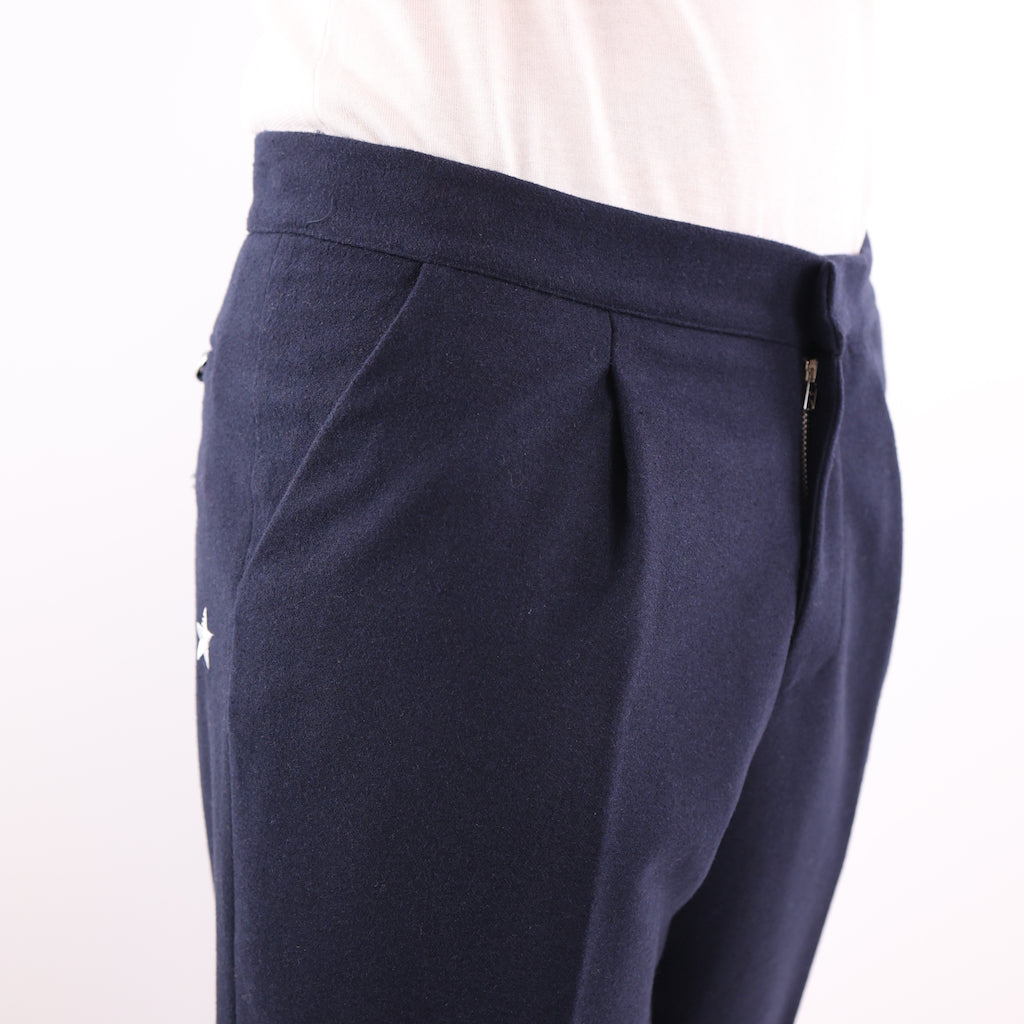 Pantalone lana blu