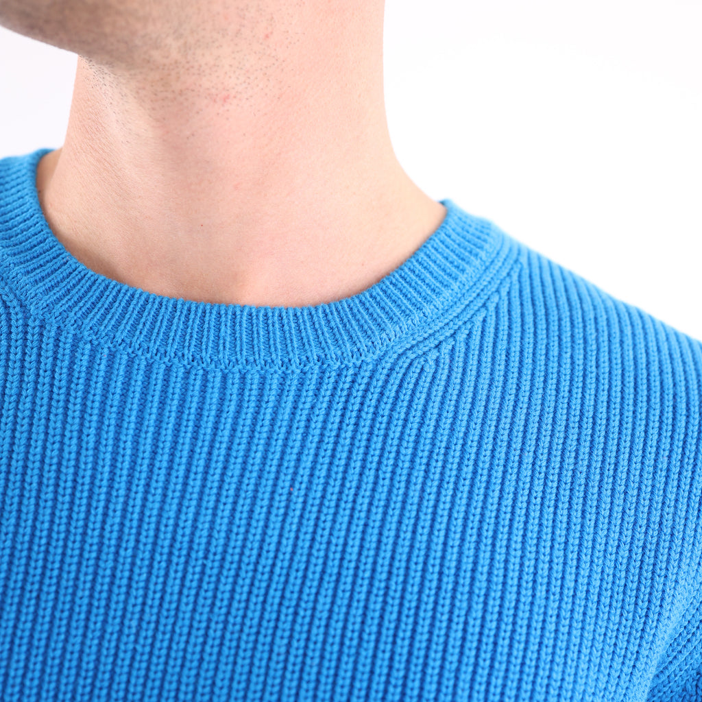 Maglione girocollo blu elettrico